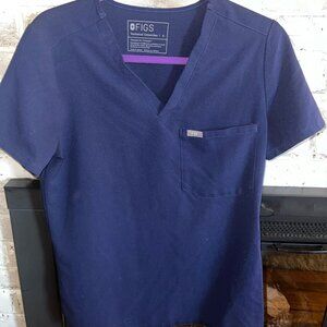 "Navy" Figs Scrub Top